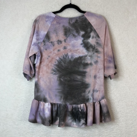 NWT Thyme + Honey Womens Swing Purple & Gray Tie Dye Top SIZE MEDIUM - Picture 7 of 7